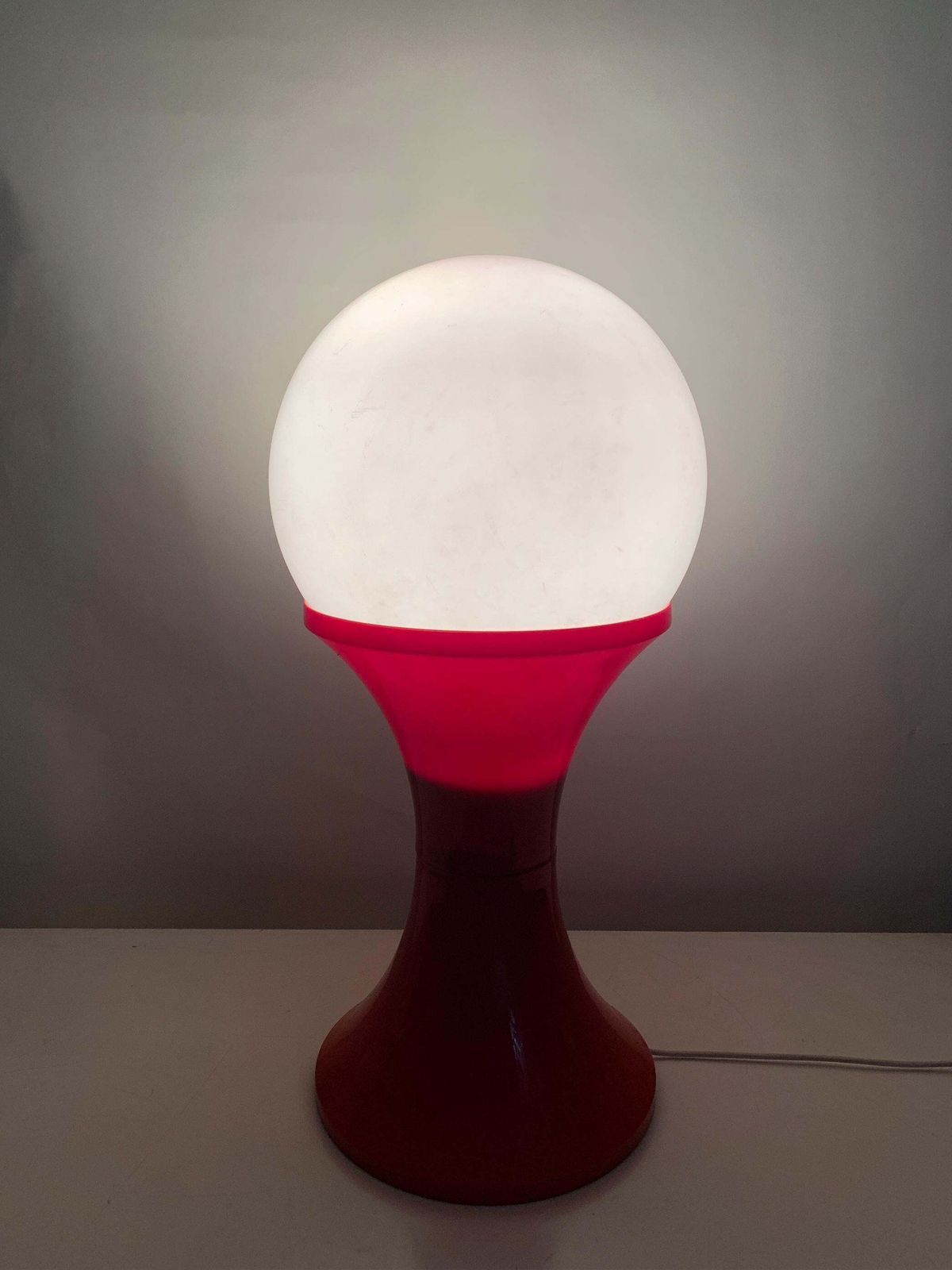 Late 20th Century Space Age Floor Lamp In Red And White Plastic, Circa 1970 photo buy