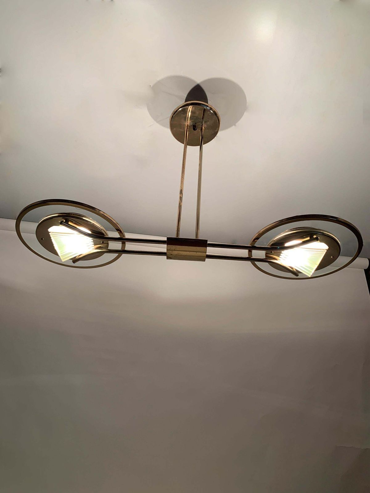 photo buy Art Deco Brass Chandelier, France, Circa 1930