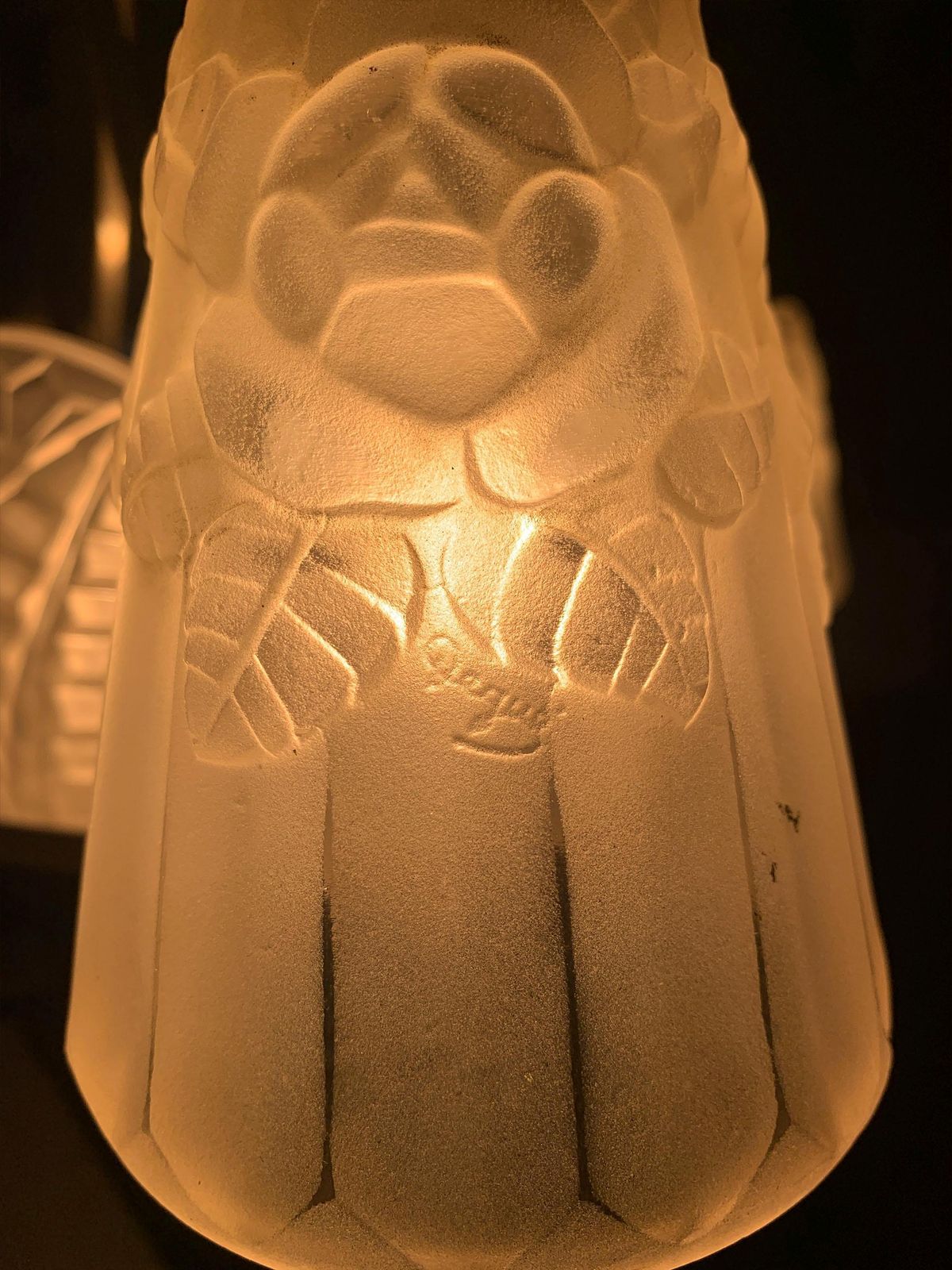 10882.0 French Art Deco Chandelier Signed “Degué”, France, Circa 1930s photo