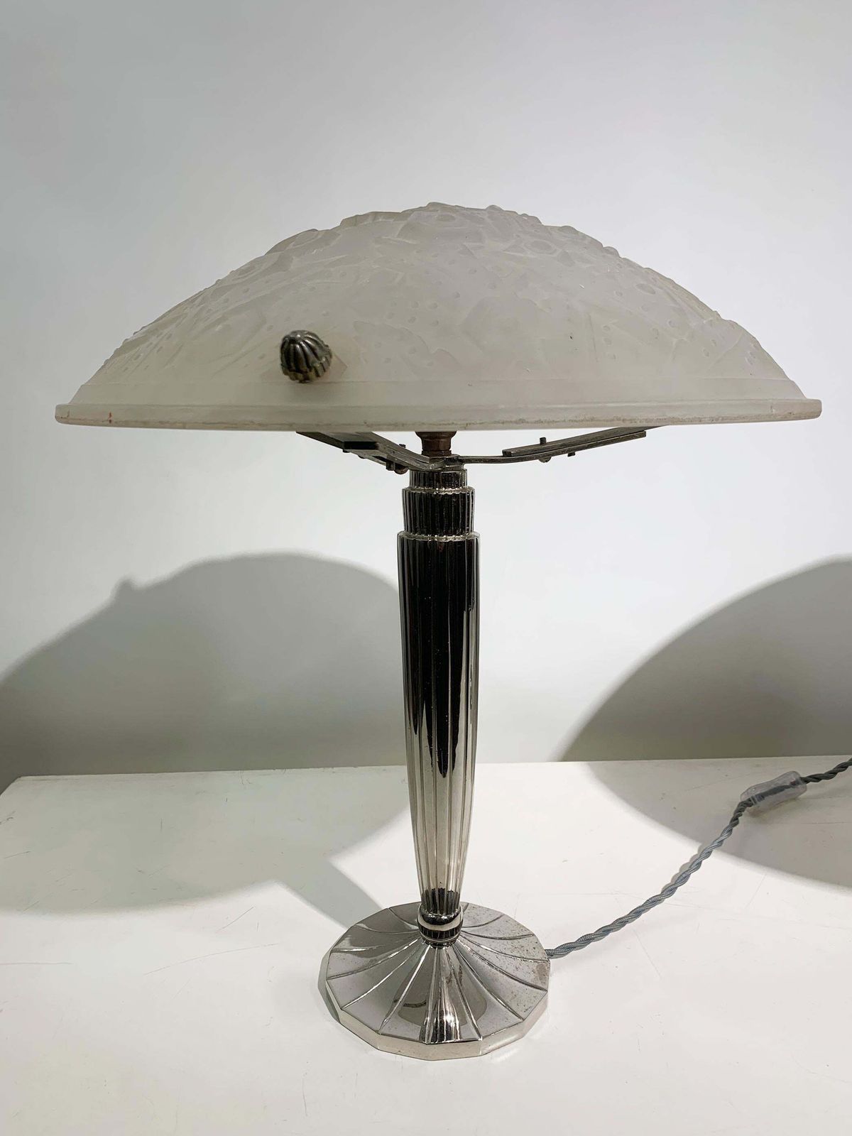 Pair Of French Art Deco Table Lamps Signed “Muller Frères Luneville” photo furniture
