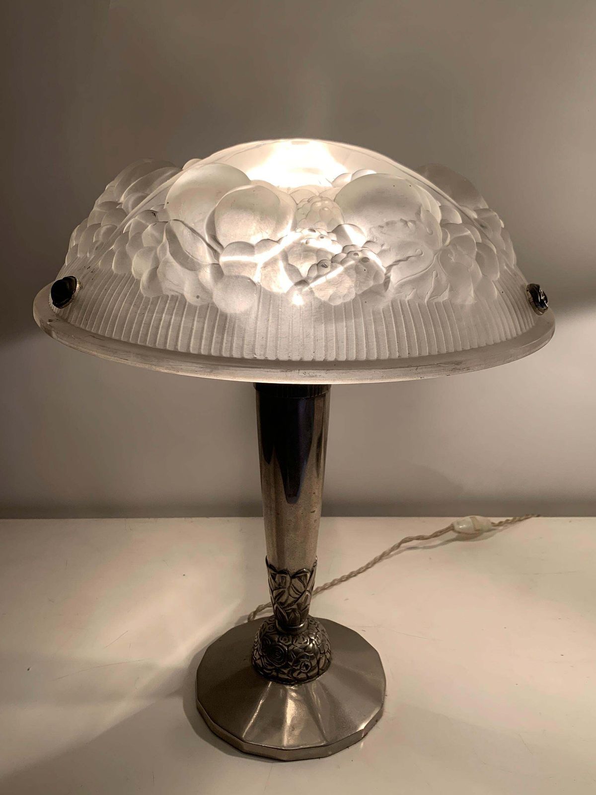 photo for sale Pair Of Art Deco Table Lamps, Signed By Muller Frères Luneville
