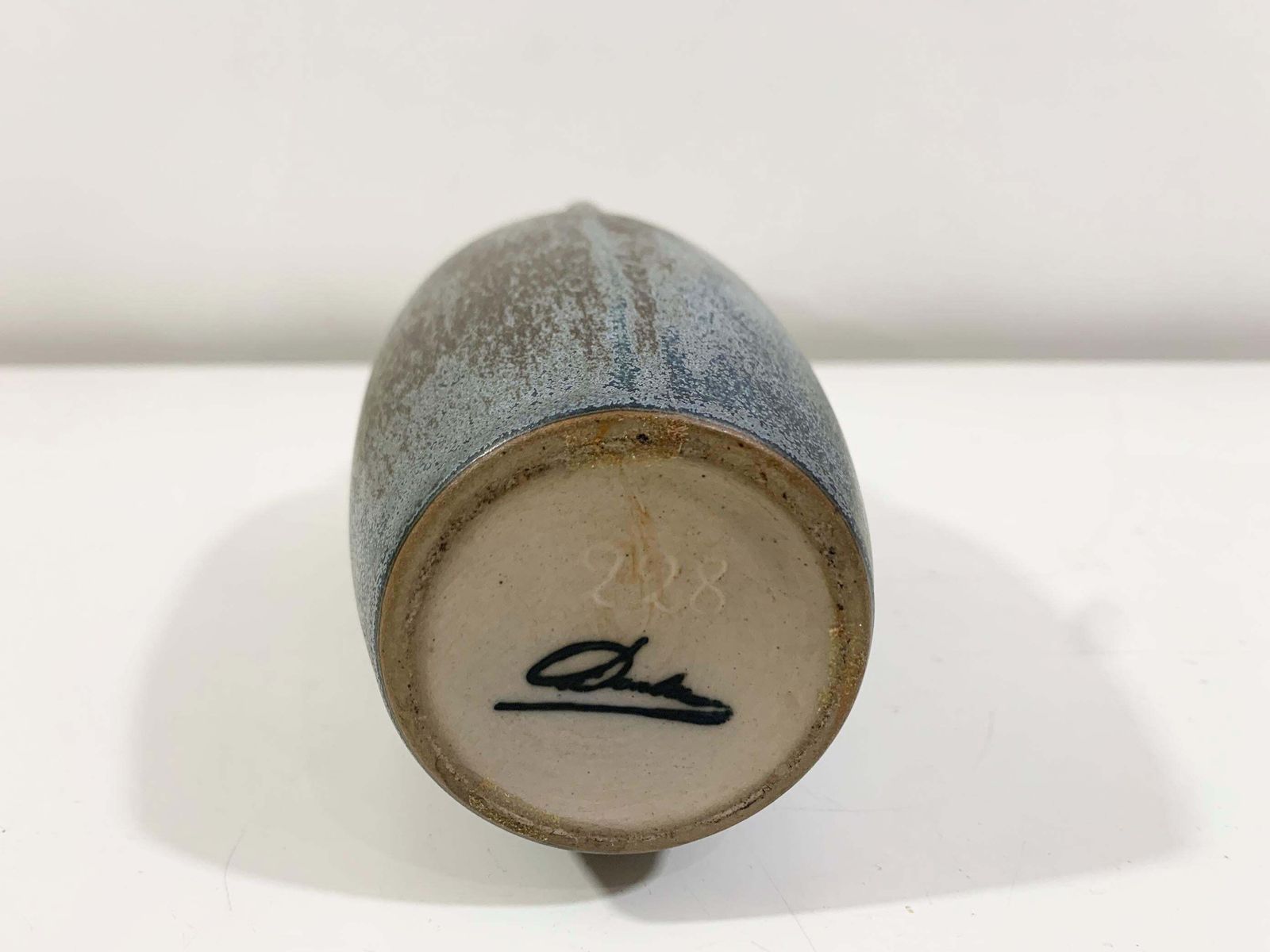 Glazed Ceramic Vase Stamped Denbac, 1940's photo buy