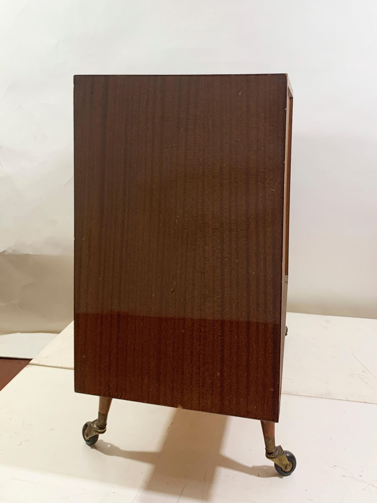 Mid Century Modern Revolving Dry Bar Cabinet, Circa 1950's photo for sale
