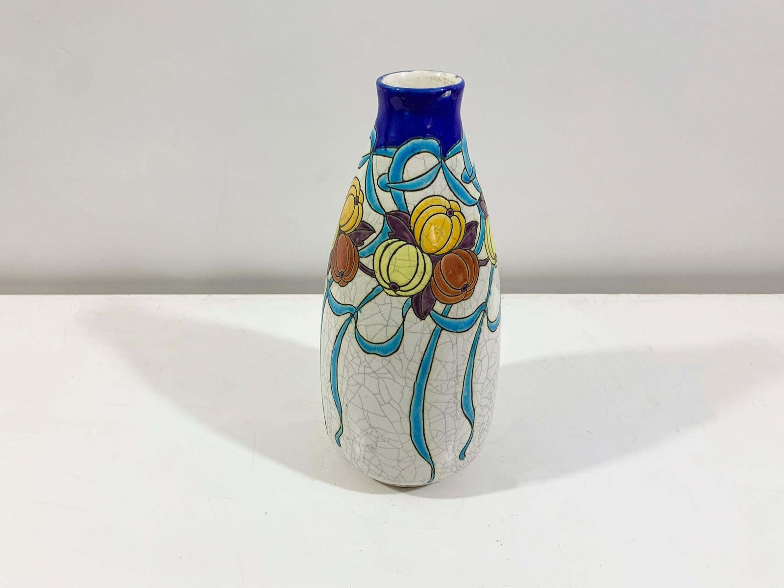 Charles Catteau Art Deco "Craquelé" Vase Stamped "Boch La Louvière"  Keramis photo Home Decor