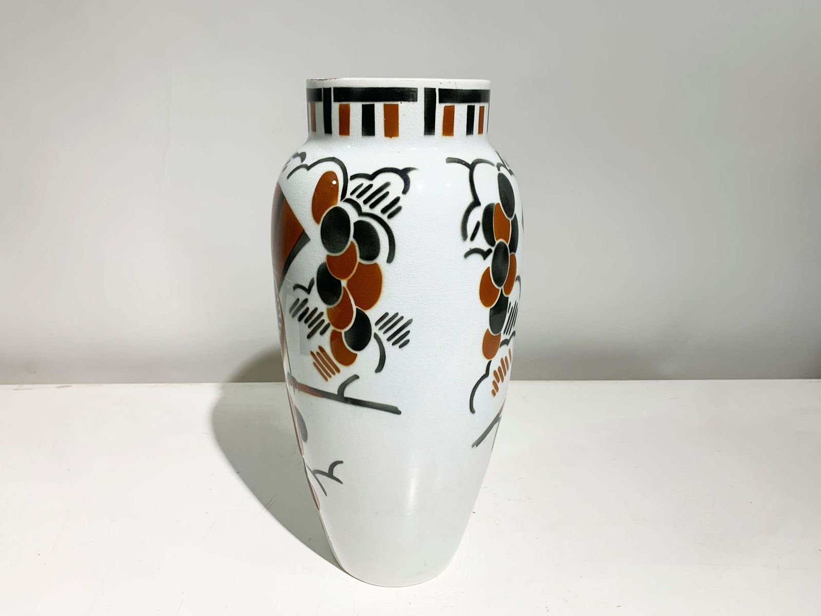 Art Deco Enameled Vase, Signed Keller And Guerin Luneville, France photo Home Decor