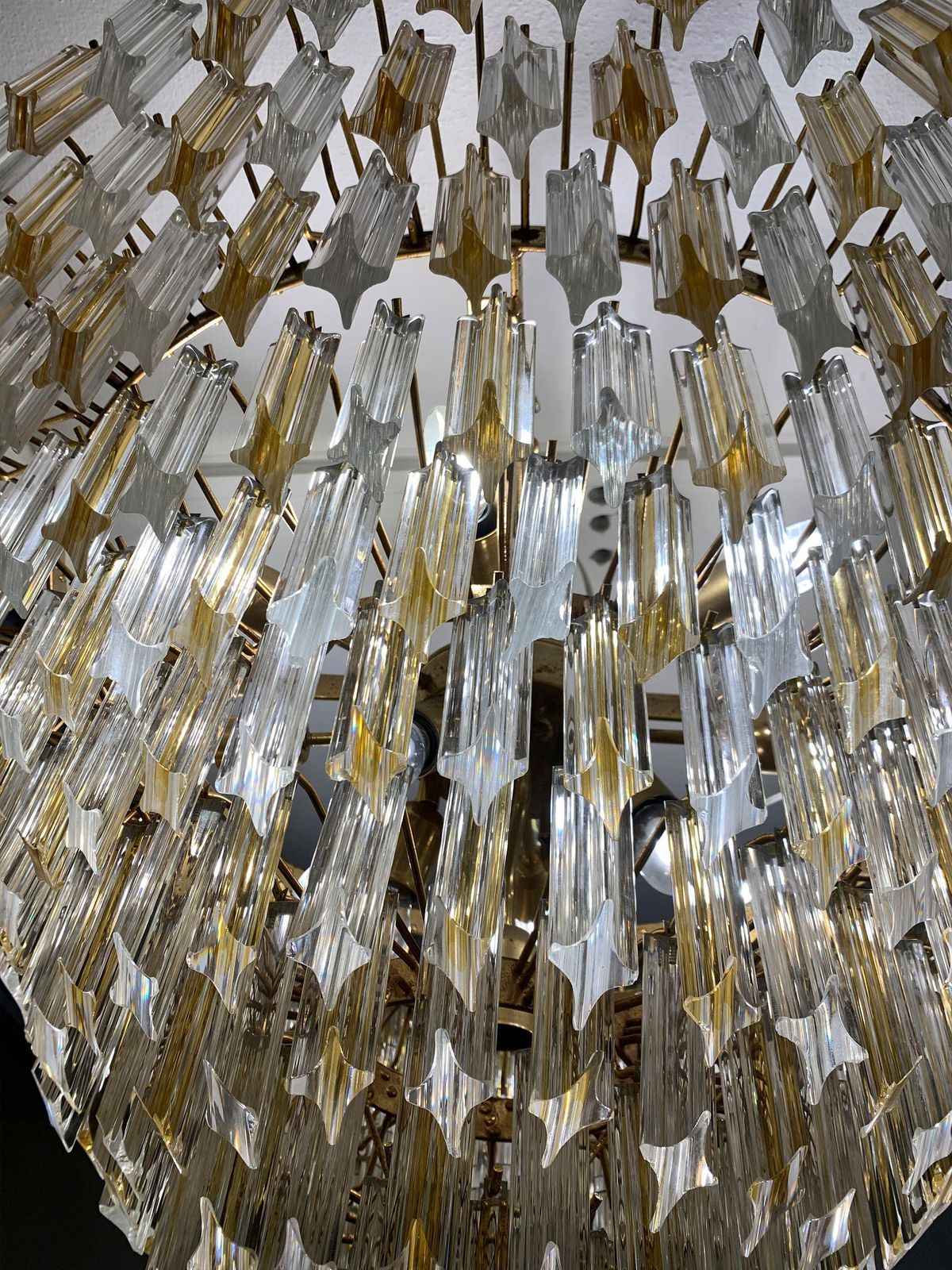 Lighting Quadriedro Murano Glass Chandelier By Venini , Circa 1960s photo