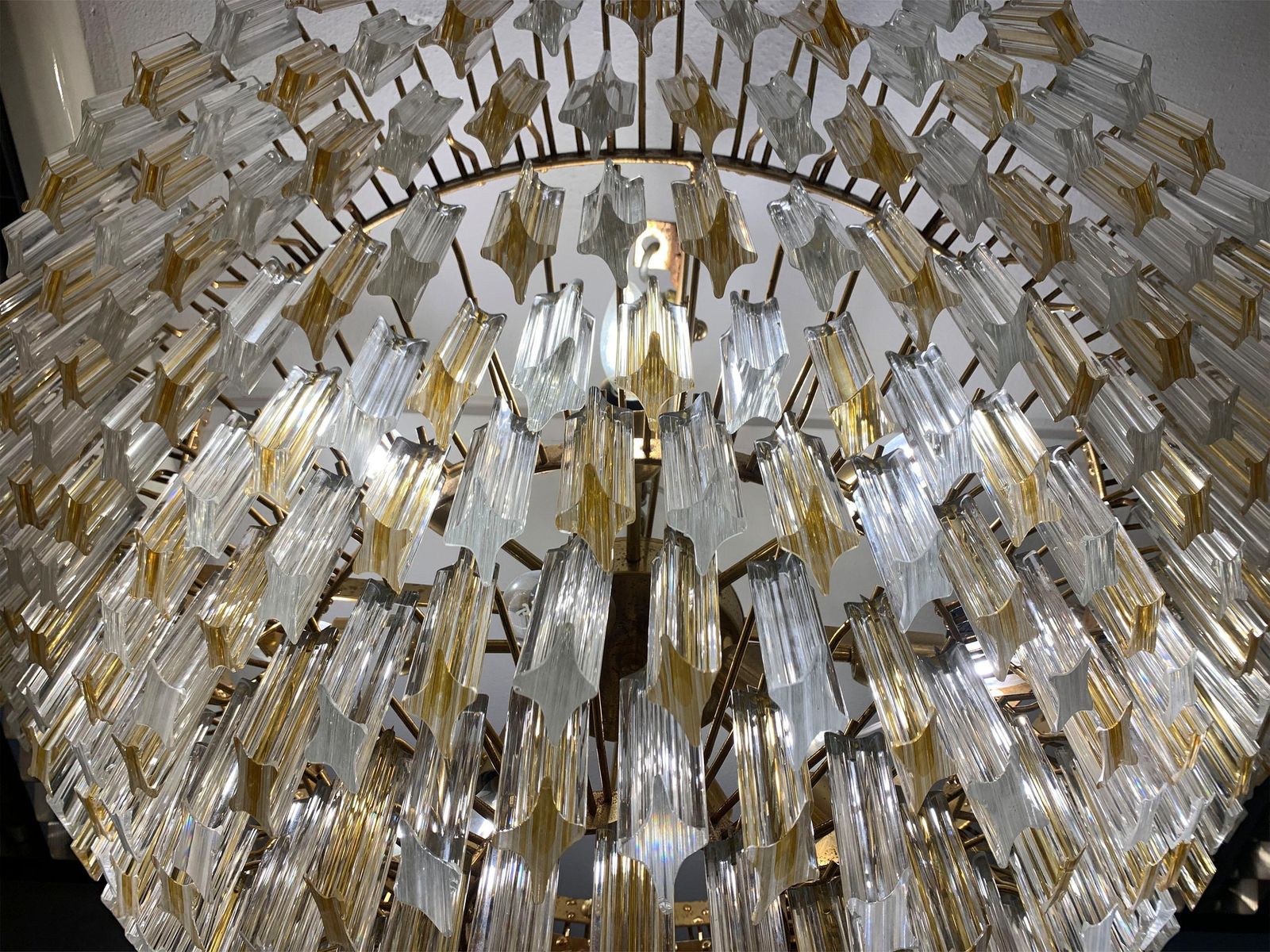 18878.0 Quadriedro Murano Glass Chandelier By Venini , Circa 1960s photo