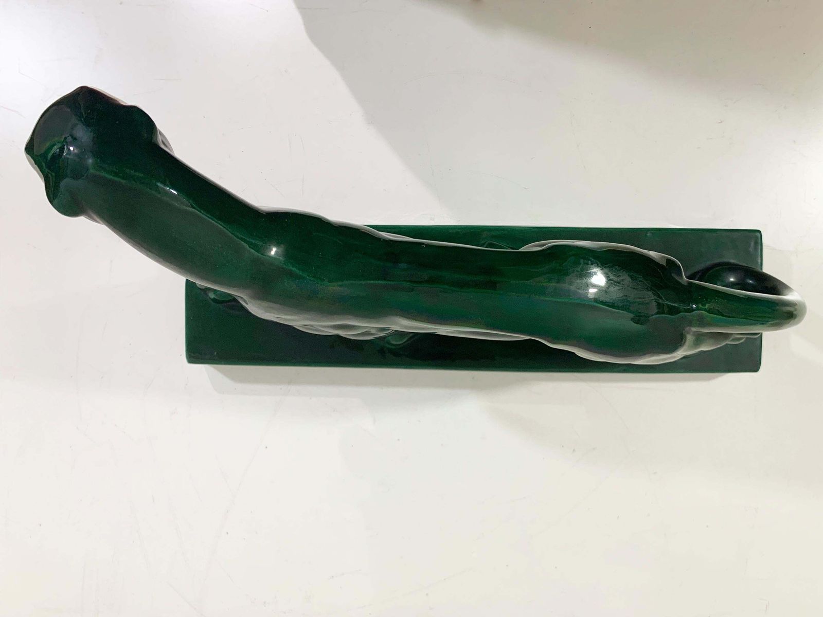 Art Deco Ceramic Panther Sculpture Numbered 185  Signed "Sc France" St Clément photo furniture