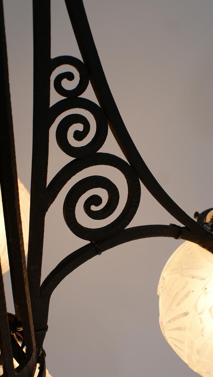 photo furniture French Art Deco Chandelier Signed "Muller Frères Luneville"