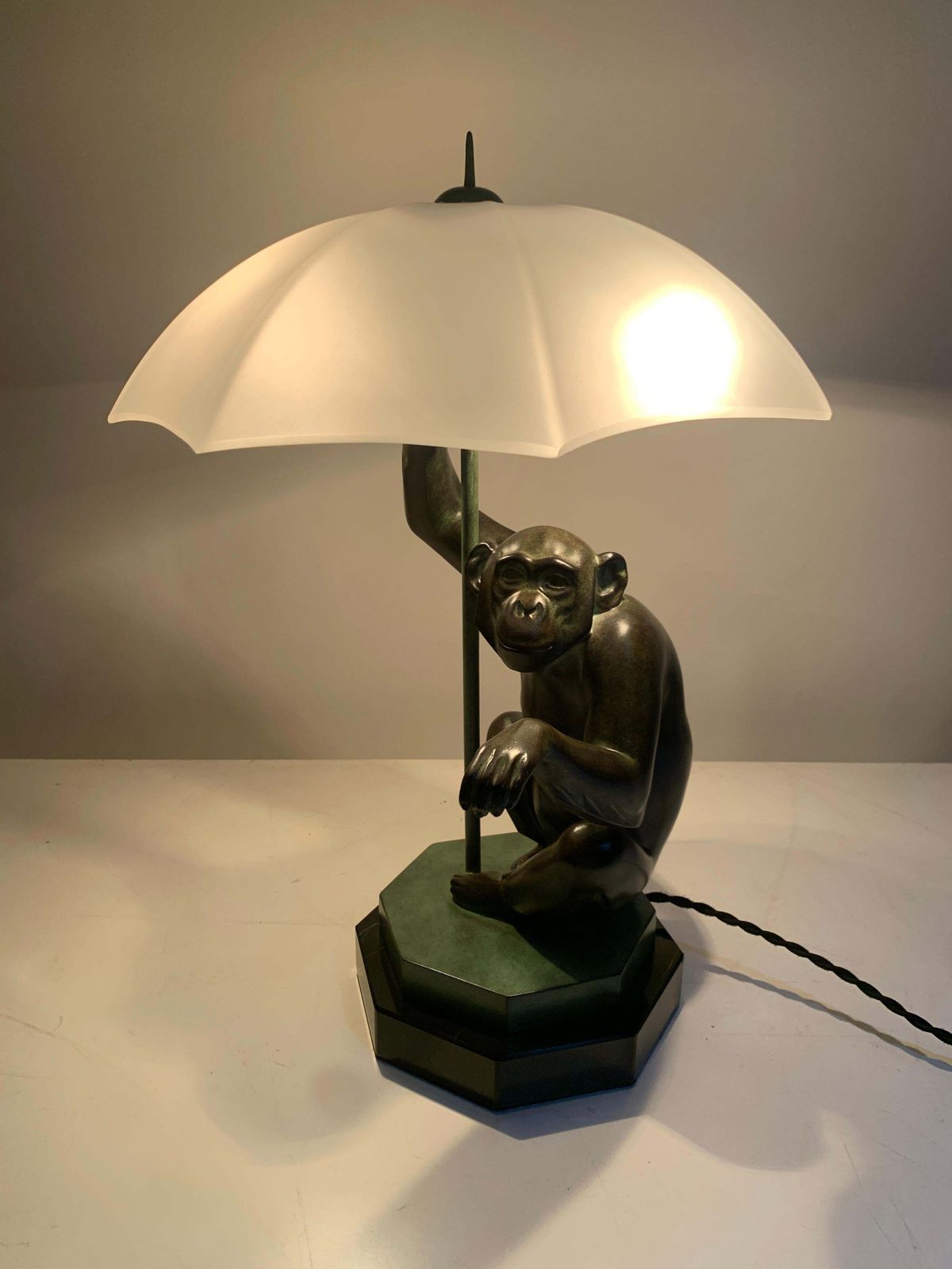 photo for sale "Pluie" Table Lamp/Sculpture By Max Le Verrier Signed "Le Verrier"