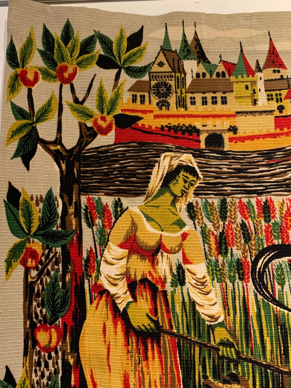 Mid Century Tapestry “Moyen âge”Signed By Jean Claude Bissery photo Art