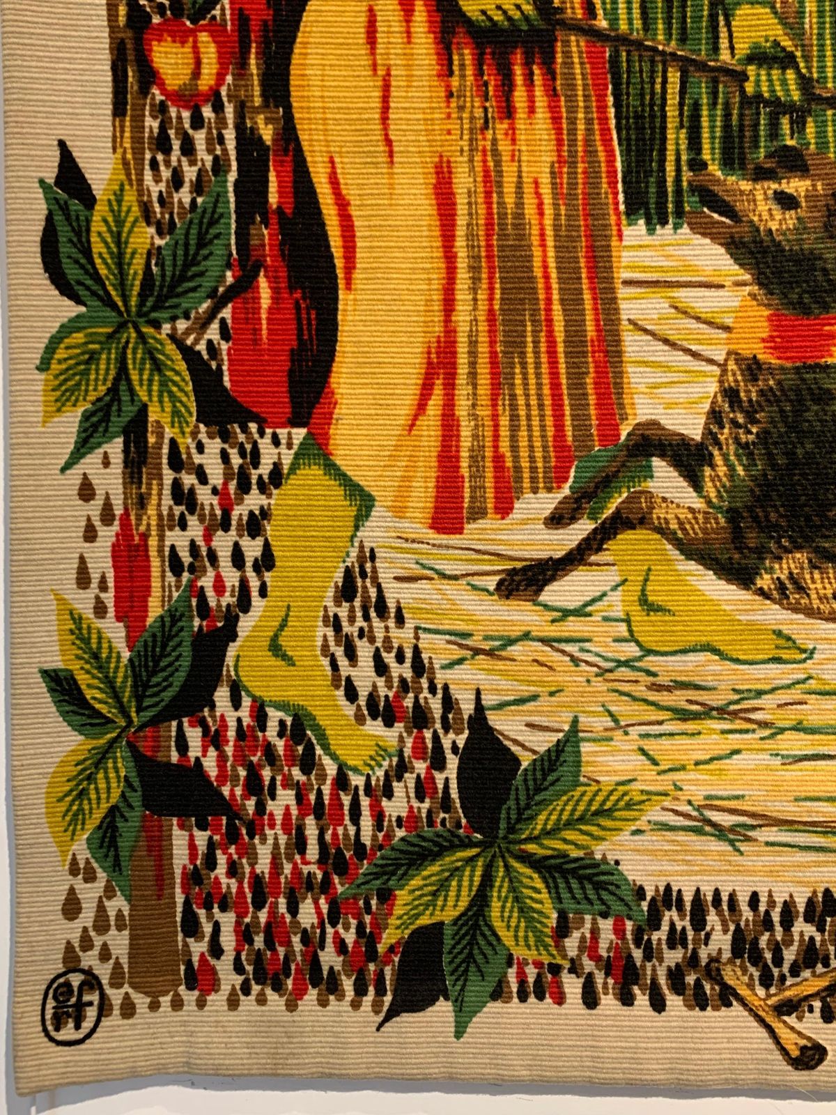 photo for sale Mid Century Tapestry “Moyen âge”Signed By Jean Claude Bissery