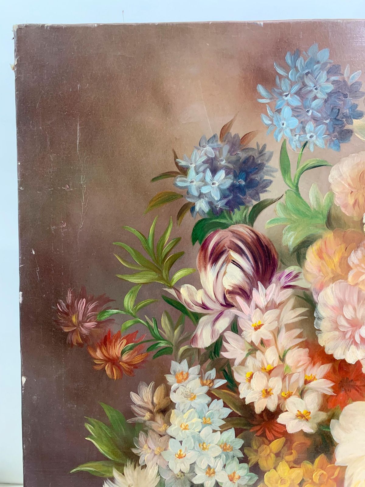 19th Century Floral Still Life Painting   Oil On Canvas   Signed Anne Maurin photo 2319.0