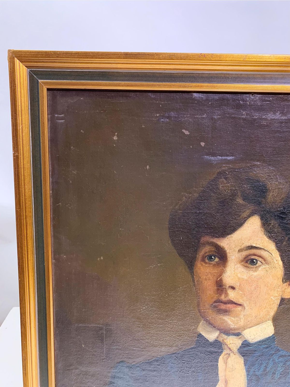19th Century Portrait Wooden Framed Painting / Oil On Canvas photo furniture