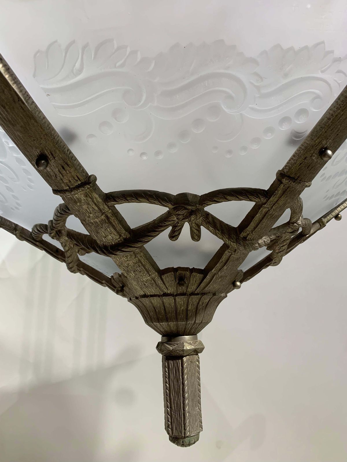 Lighting French Art Déco Chandelier Signed Muller Frères Luneville, Circa 1930 photo