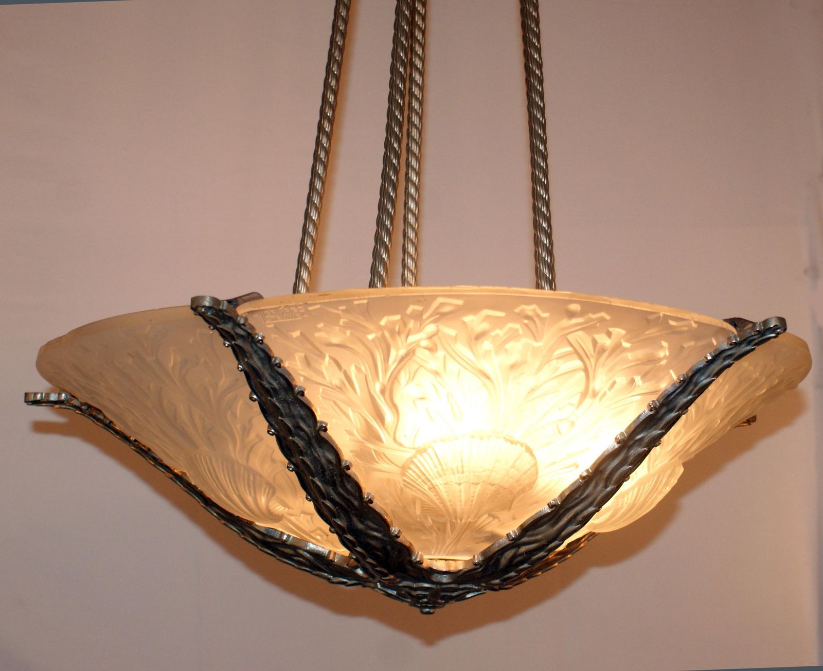 Ardeco Vintage Suspended Lighting, Signed Muller photo 13197.0