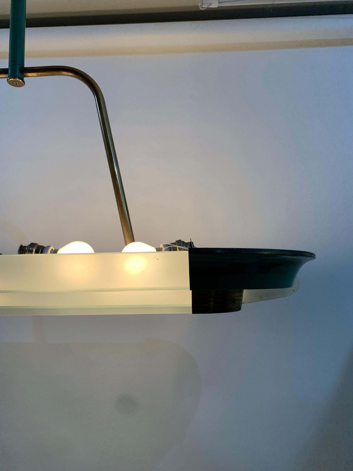 photo for sale Mid20th Century Art Deco Oval Chandelier With 2 Sconces La Brocante D' Alexandra