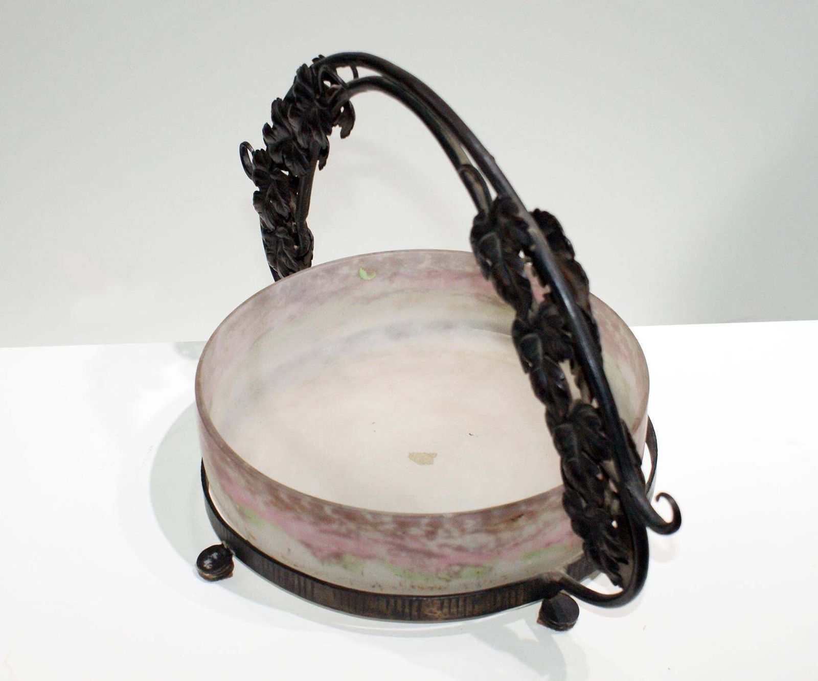 Art Deco French Centerpiece Signed Muller Frères Luneville, France, Circa 1925 photo for sale