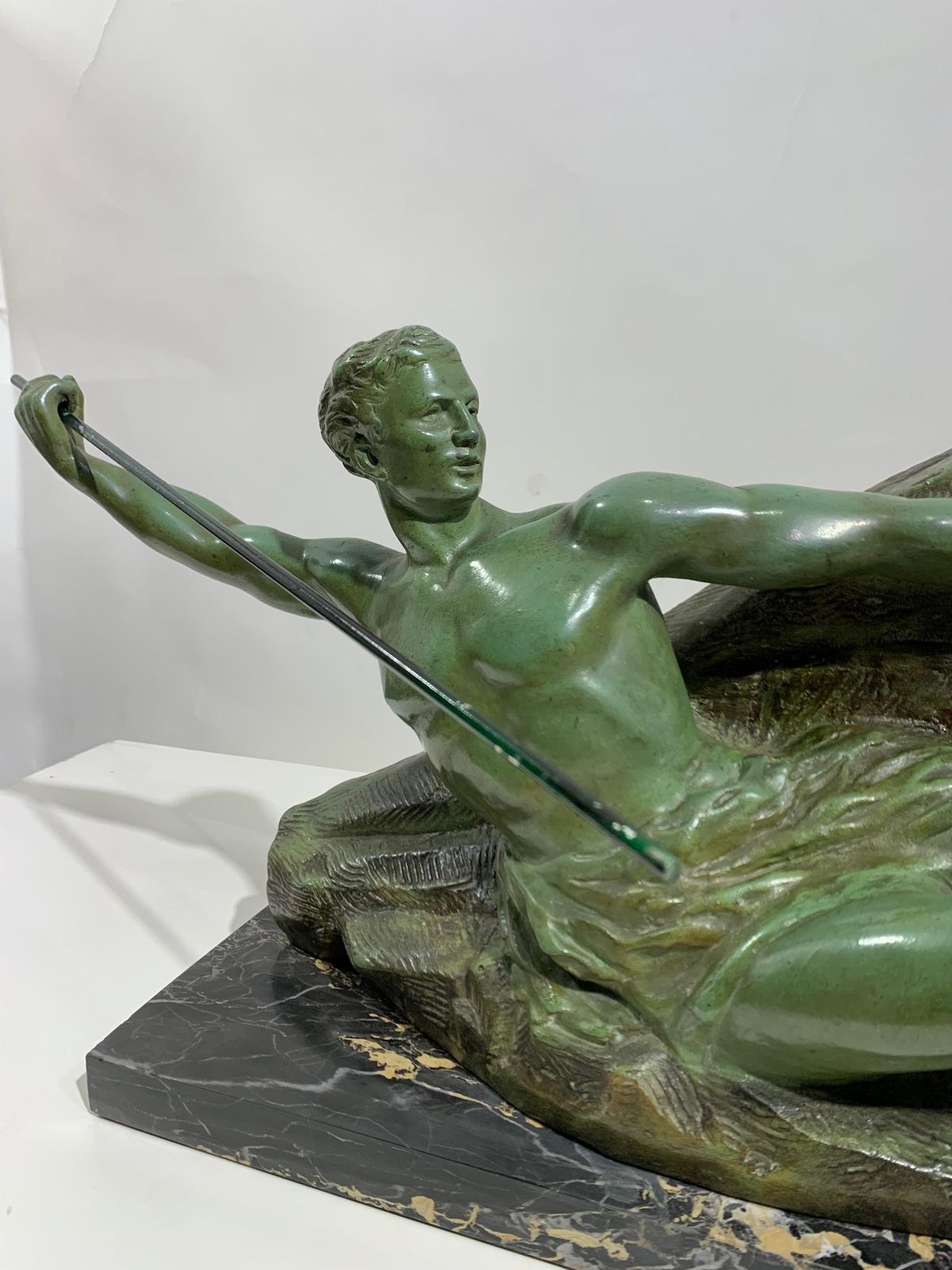 Art Midcentury Bronze Sculpture Stamped Editions Deluen And Signed Lasra photo