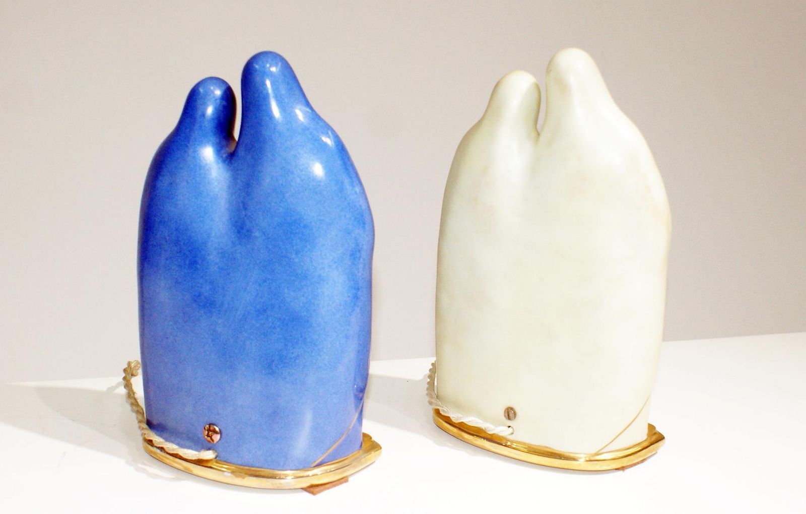 Pair Of French Art Deco Porcelain Figural Lamp Signed Limoges photo for sale