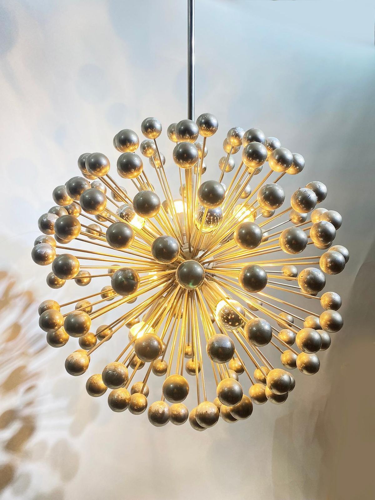 Mid Century Italian Chromed Sputnik Chandelier, 1960s photo for sale