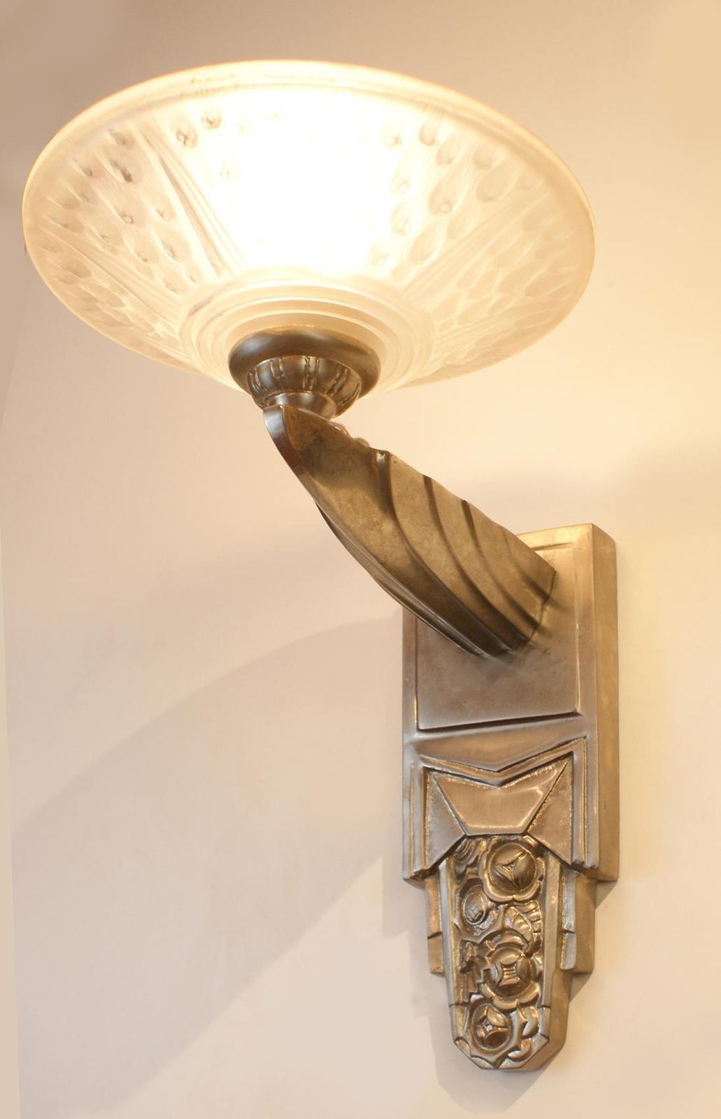 Gorgeous Pair Of French Art Deco Sconces Signed Muller Frères Luneville photo Lighting
