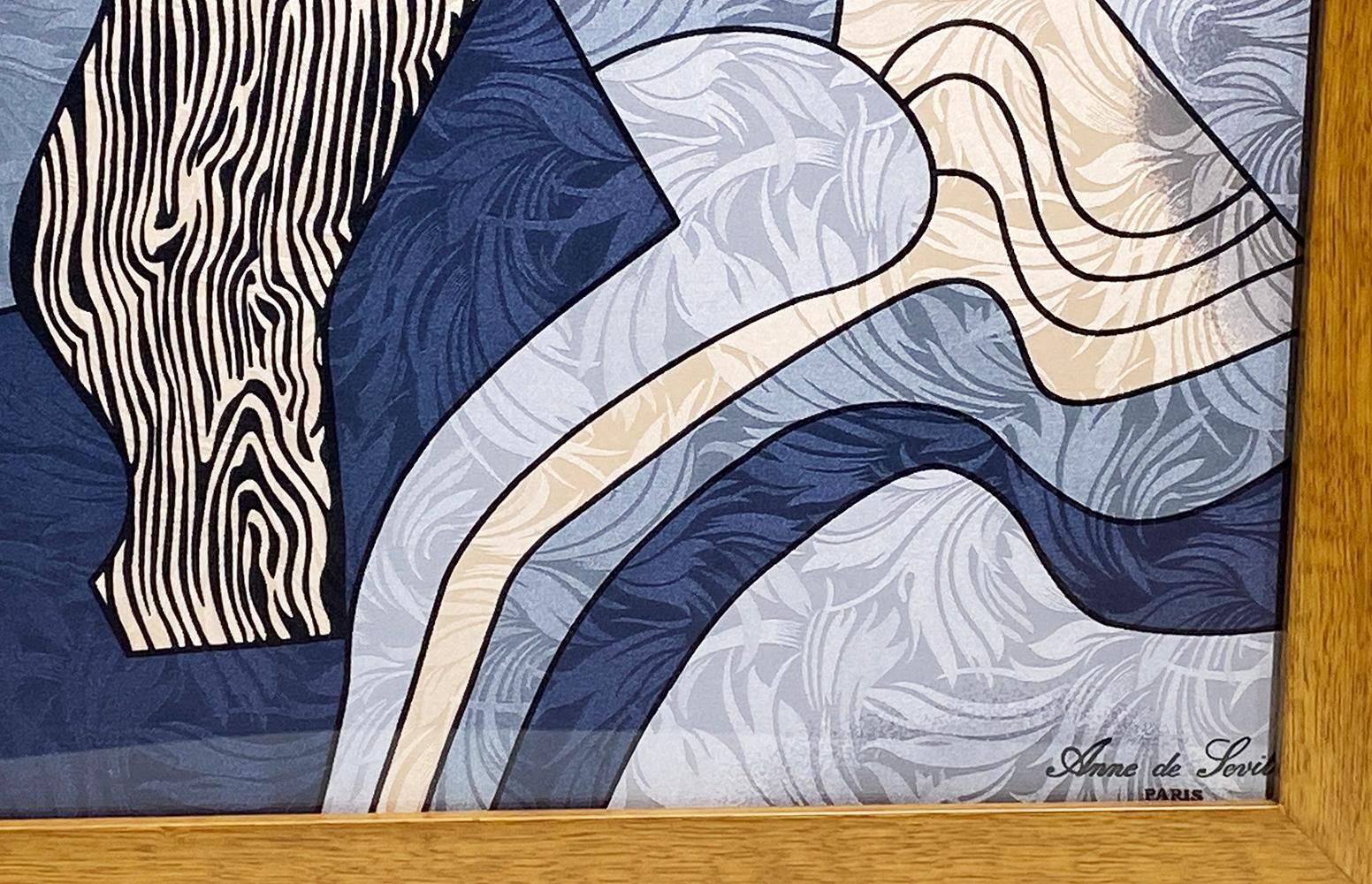 Anne De Sevil Figurative Framed Silk Scarf In The Style Of Pablo Picasso, France photo for sale