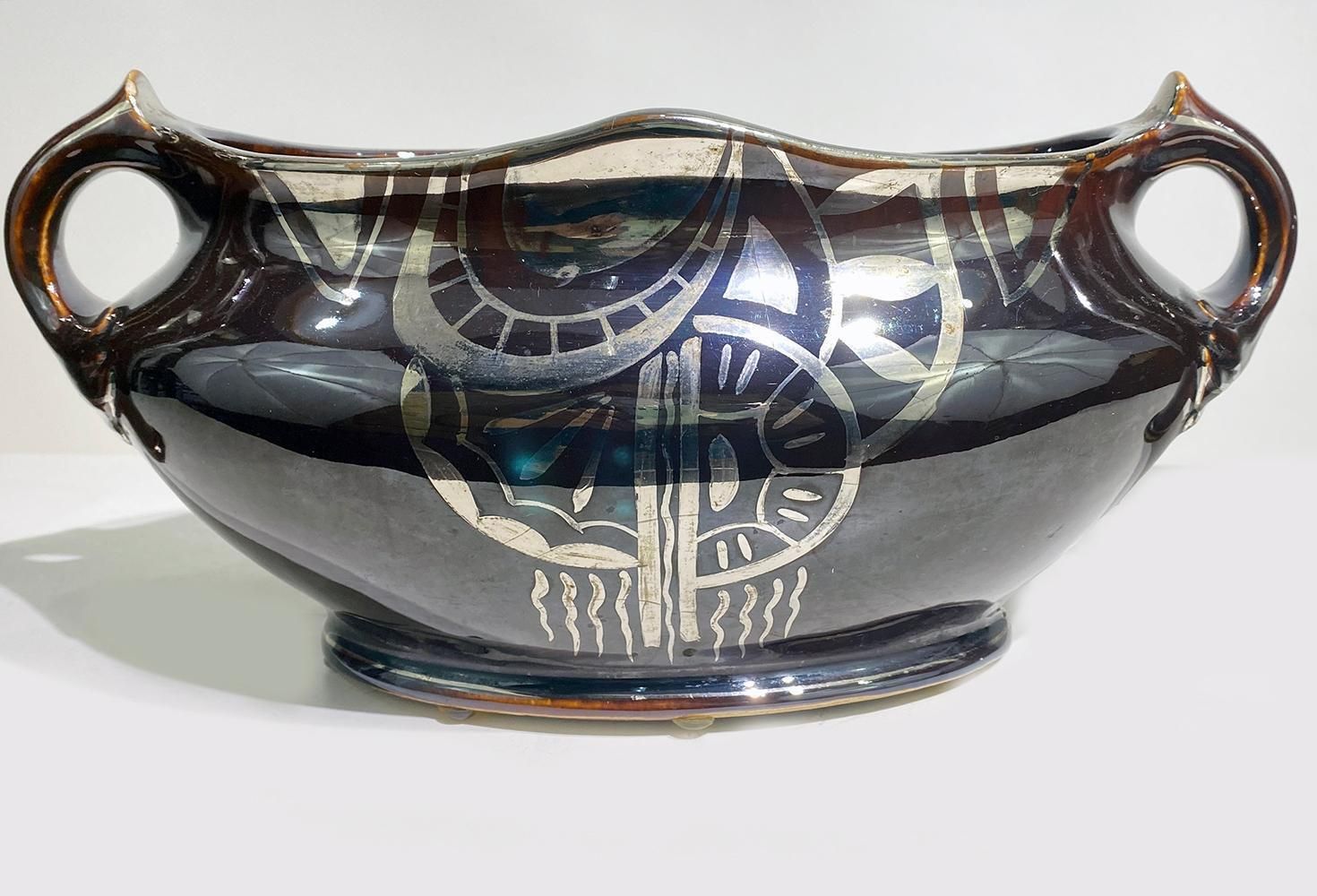 French Art Nouveau Garniture Set Vases & Jardinière, Early 20th Century photo furniture