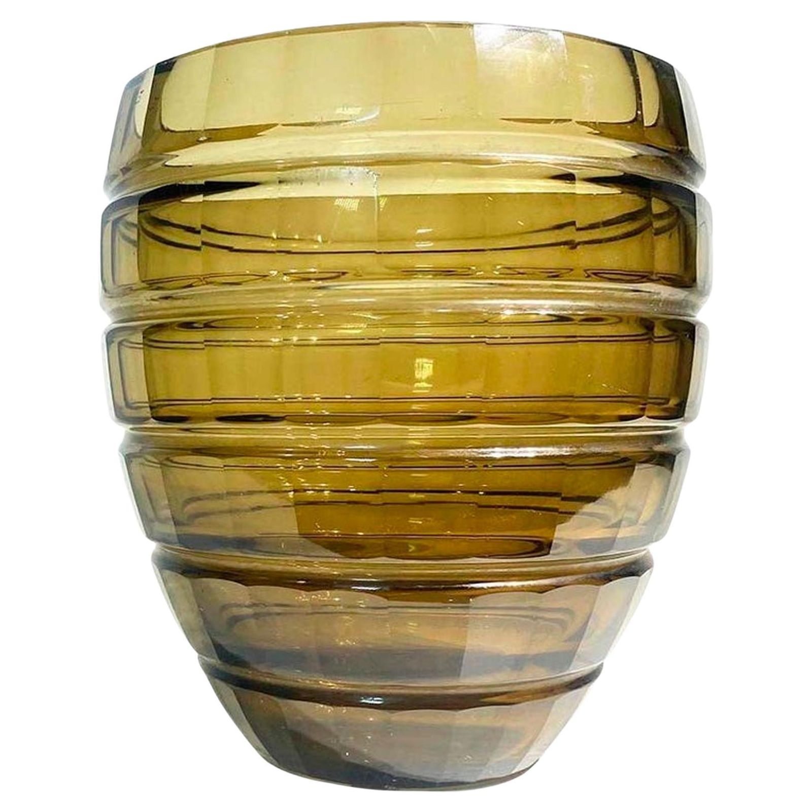 Art Deco Smoked Glass Vase Signed Daum Nancy France Circa 1930