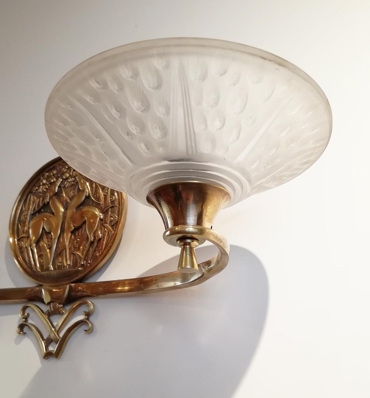 Gorgeous And Rare Pair Of French Art Deco Sconces Signed Muller Frères Luneville photo buy
