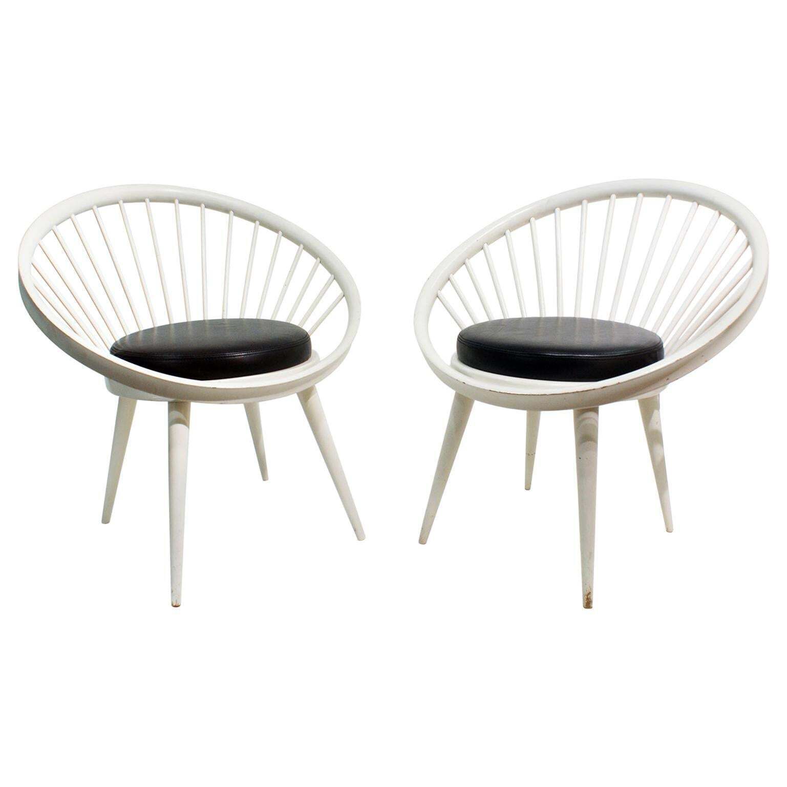 Pair Of Round Chair By Yngve Ekstrom, 1960