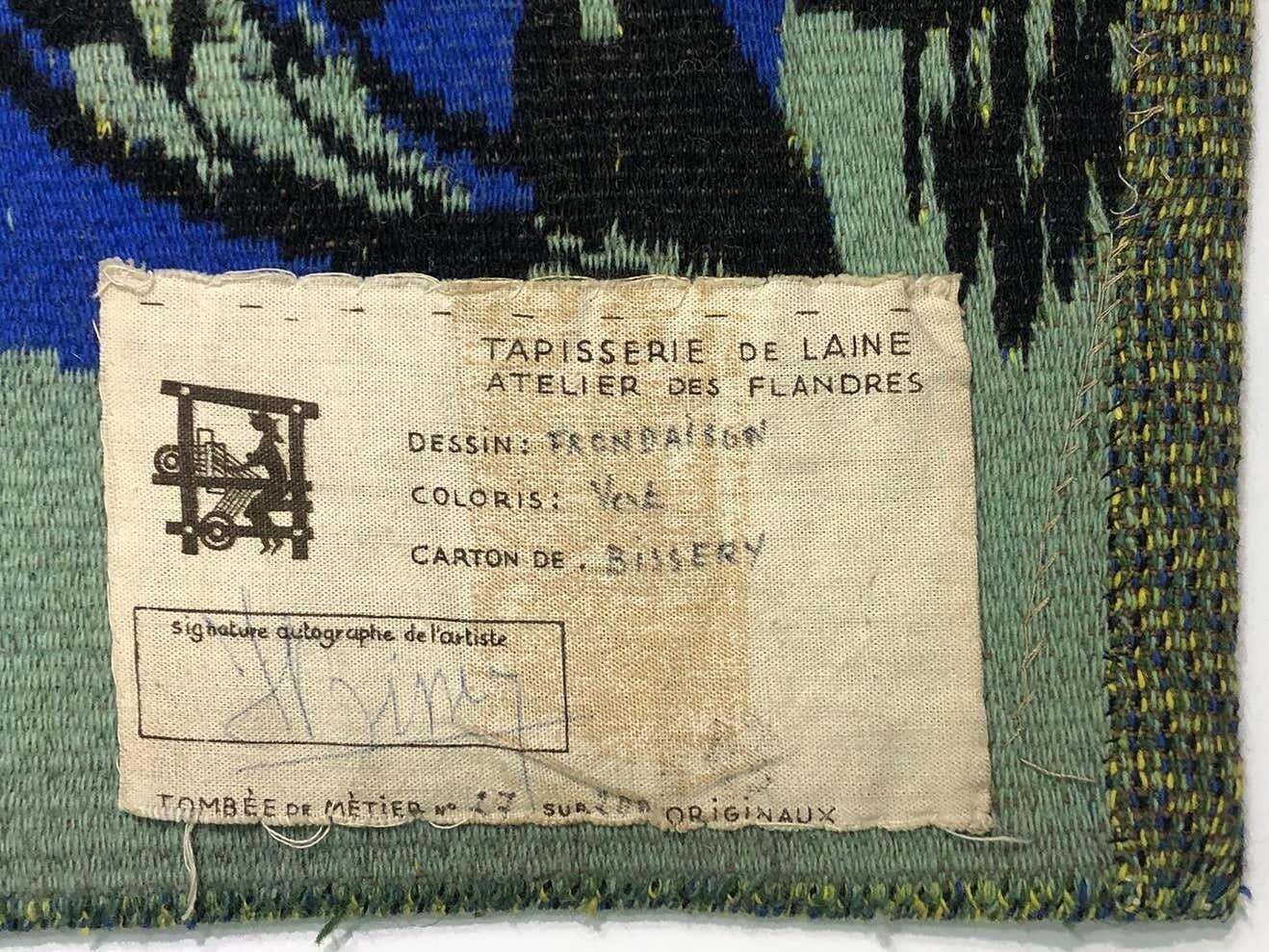"Frondaison" Wall Tapestry By J.C Bissery From The 1970s, Signed And Numbered photo 2972.0