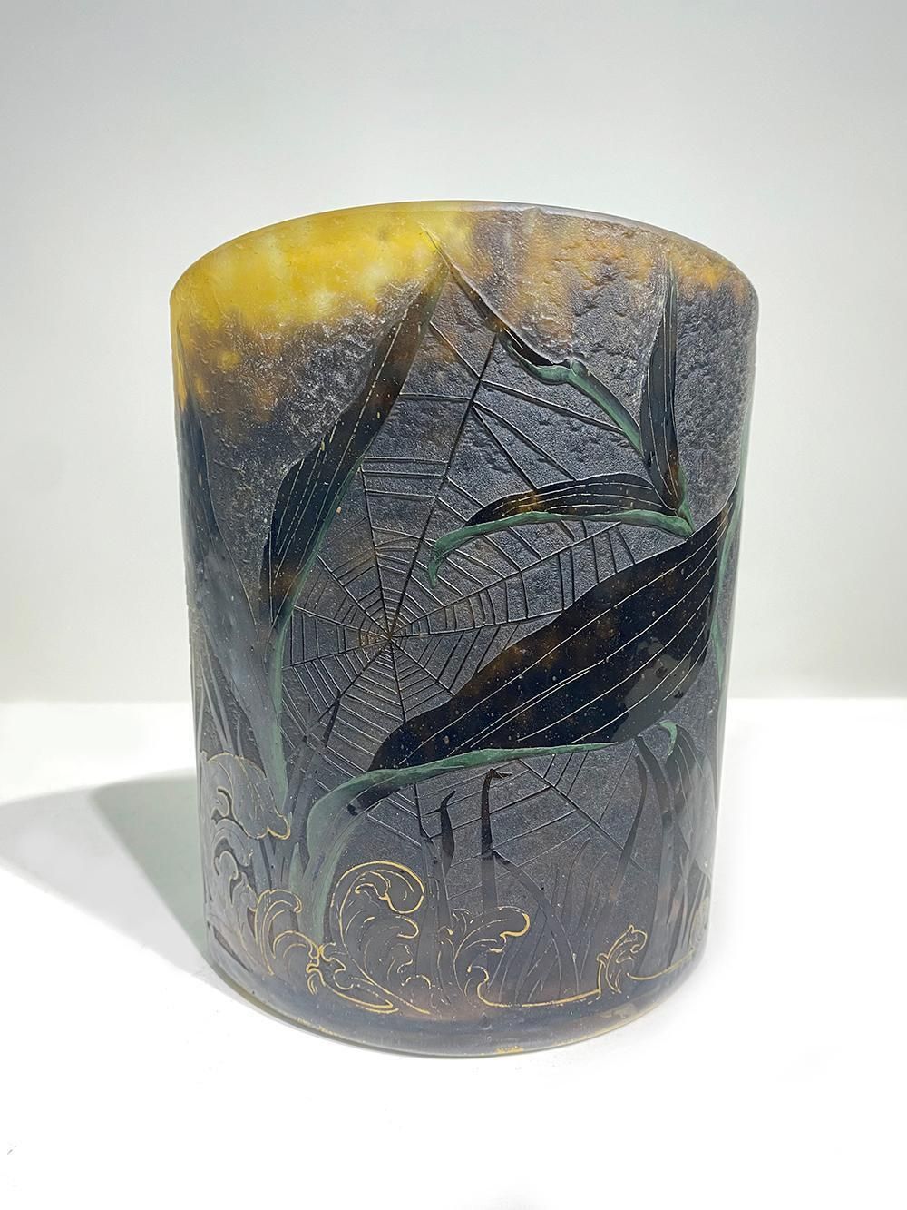 Art Nouveau, Cameo Glass Vase With Gilded Daum Nancy Signature photo 6691.0