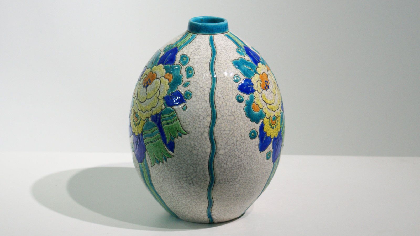 Art Deco "Craquelé" Vase By Charles Catteau For Keramis, 1920s photo furniture