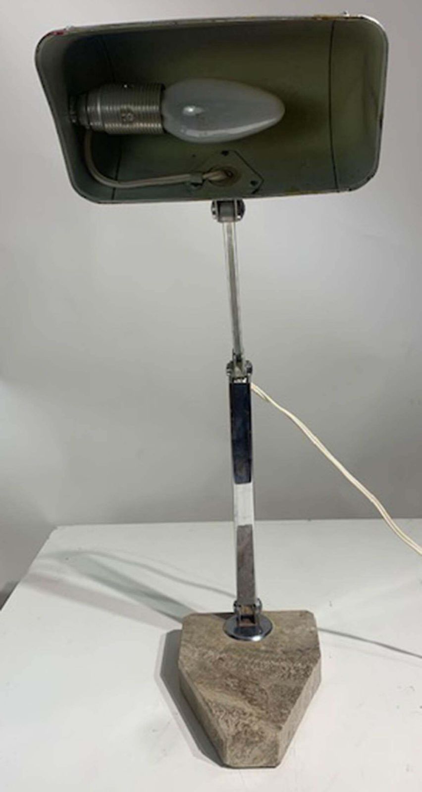 photo vinterior French "Fare" Desk/Banker's Lamp Chrome Adjustable Art Deco From 1930s