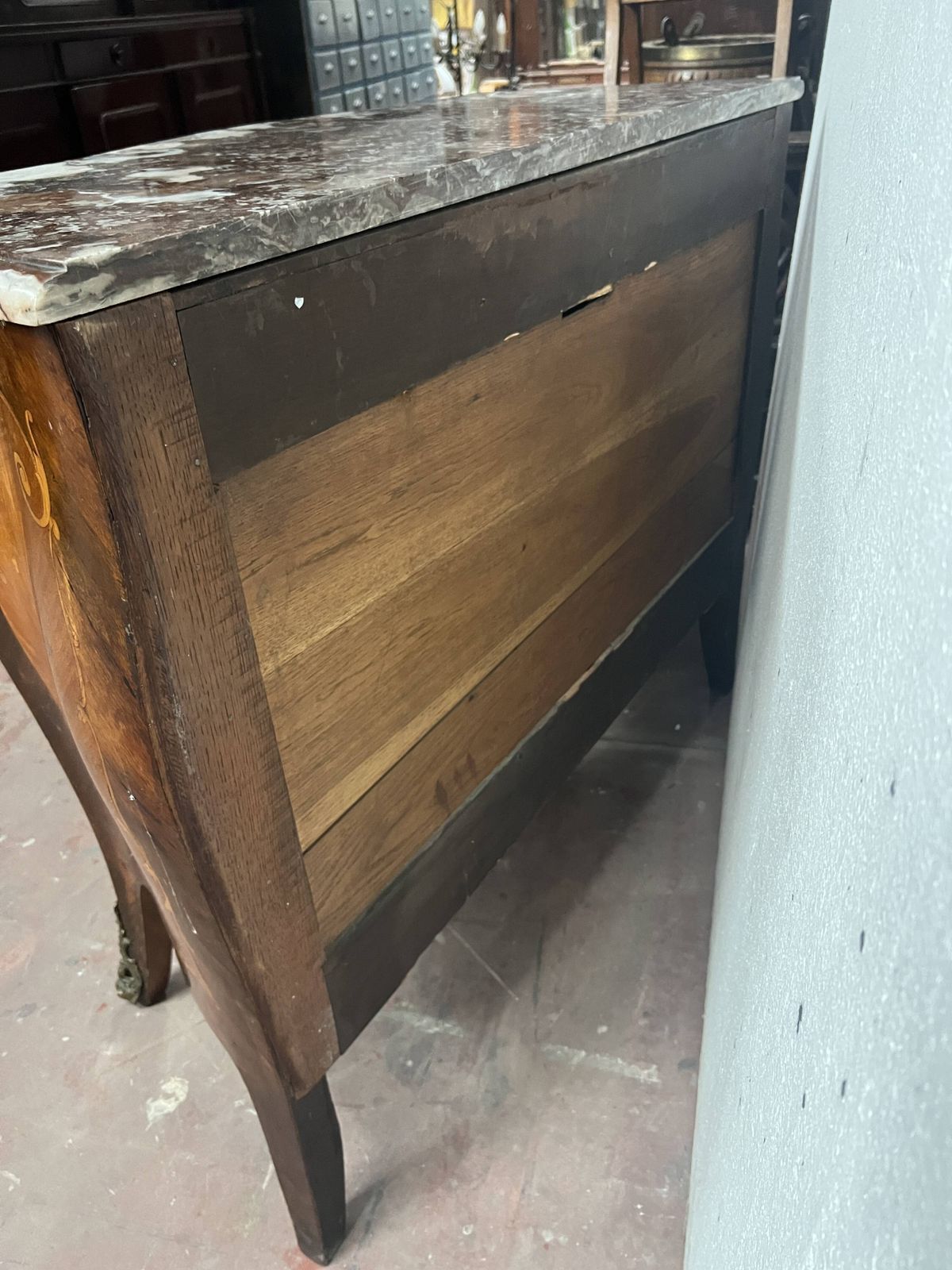 photo for sale Louis XV Style Chest Of Drawers With Marquetry On All Sides, 20th Century