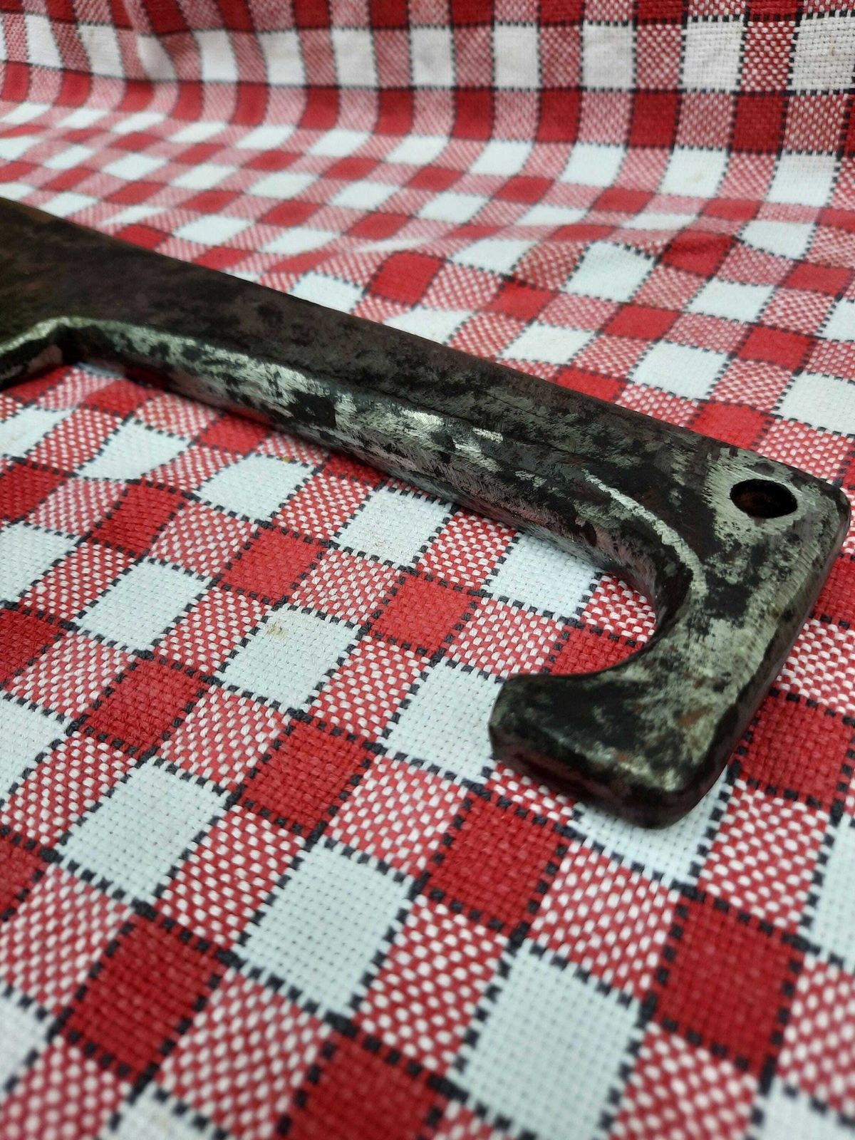 photo for sale Antique French Butcher Cleaver: Hand Forged Steel Kitchen Chopper