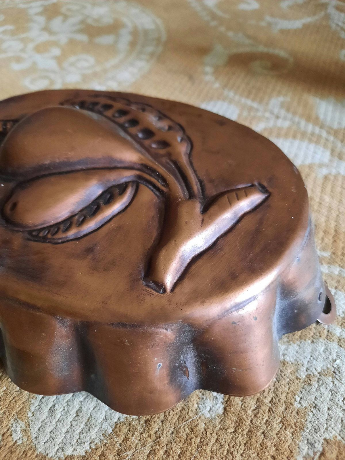 Vintage French Copper Jelly Mold: Pear Design Cottagecore Kitchen Decor photo 88.0