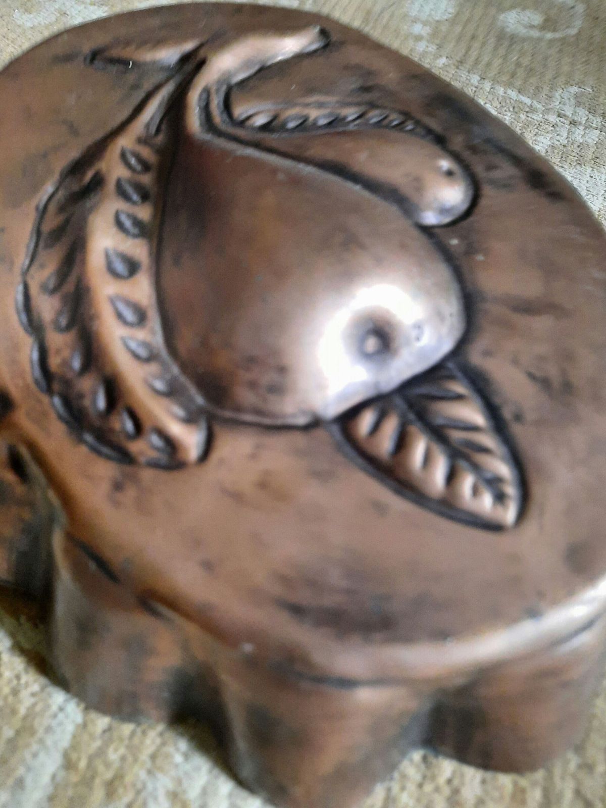 Vintage French Copper Jelly Mold: Pear Design Cottagecore Kitchen Decor photo buy