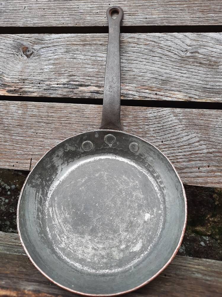 Vintage Dehillerin Copper Saute Pan: Tin Lined French Skillet photo 251.0