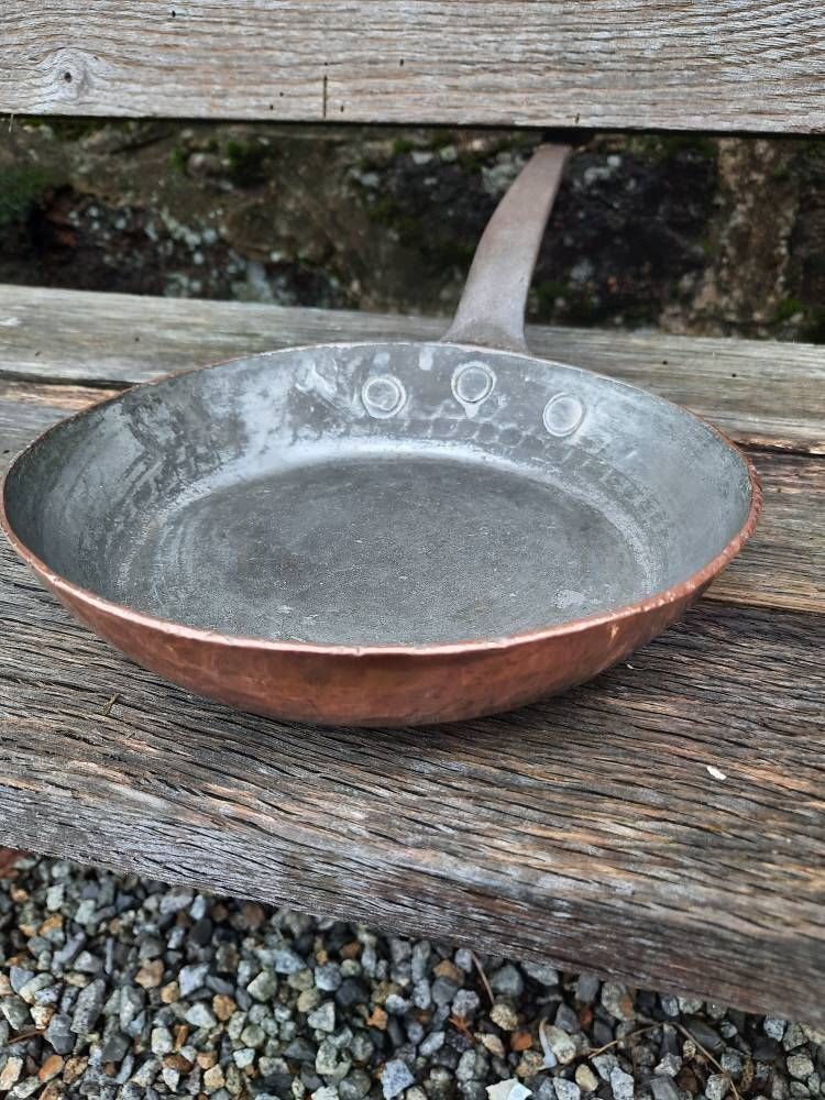Vintage Dehillerin Copper Saute Pan: Tin Lined French Skillet photo buy