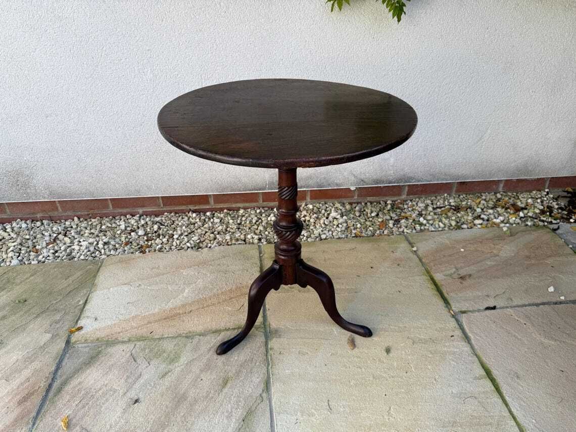 Antique Georgian Table Drop Tilt Top Tripod Table With Tripod Base photo 200.0
