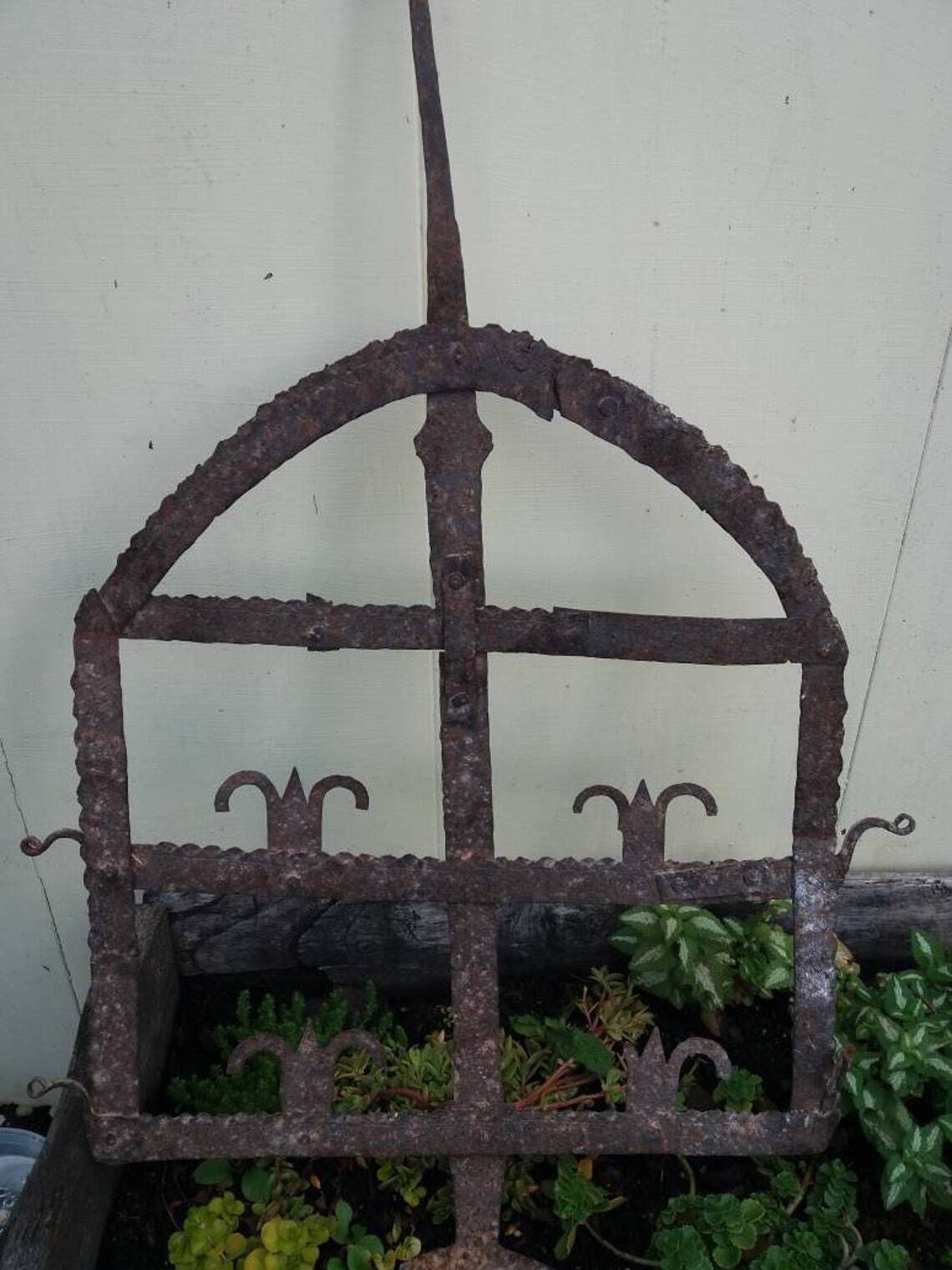 Antique French Iron Candle Holder: Religious Wall Decor, Napoleon Era photo 216.0
