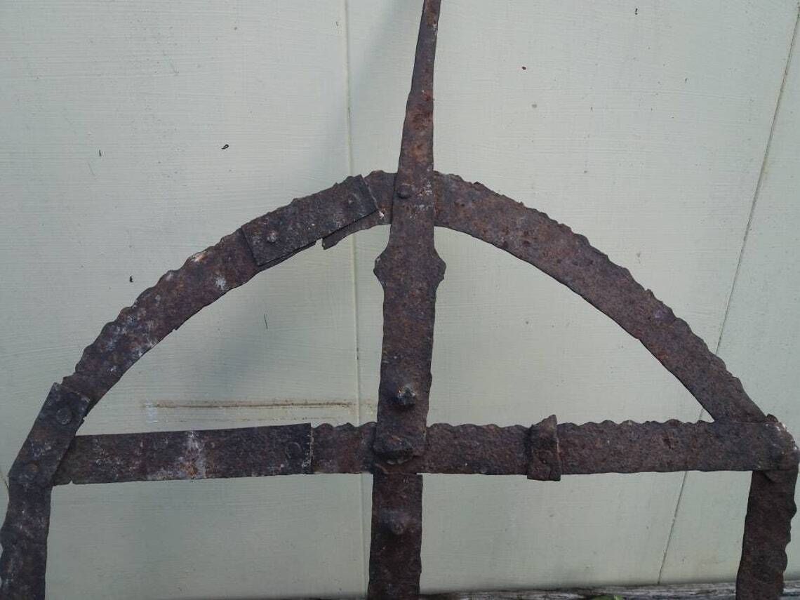 Antique French Iron Candle Holder: Religious Wall Decor, Napoleon Era photo vinterior