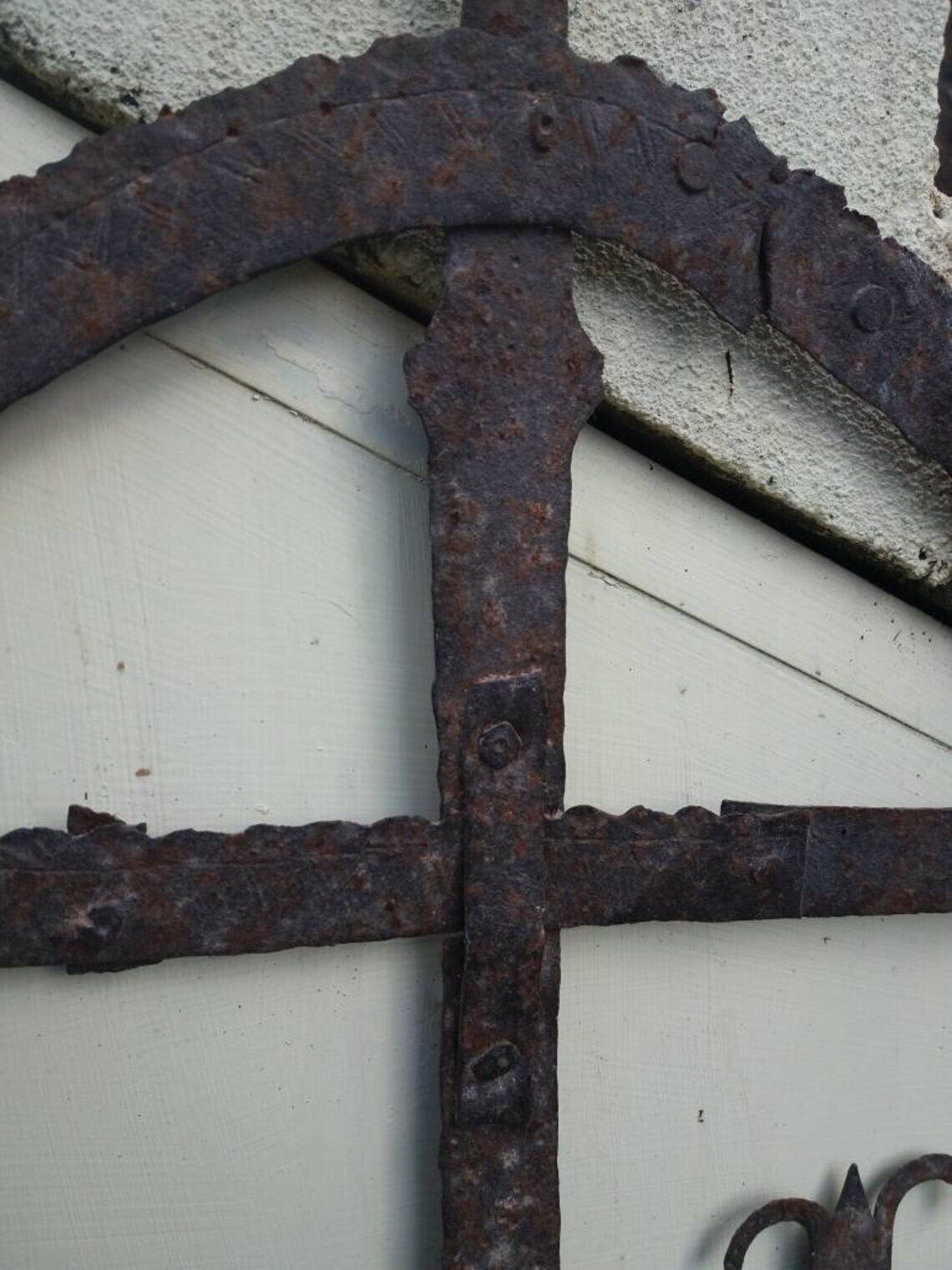 Antique French Iron Candle Holder: Religious Wall Decor, Napoleon Era photo vintage