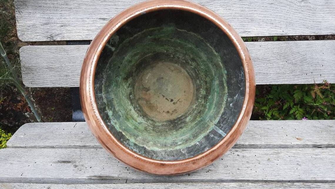 Rare Copper Plant Pot: Vintage French Champagne Ice Bucket photo 231.0