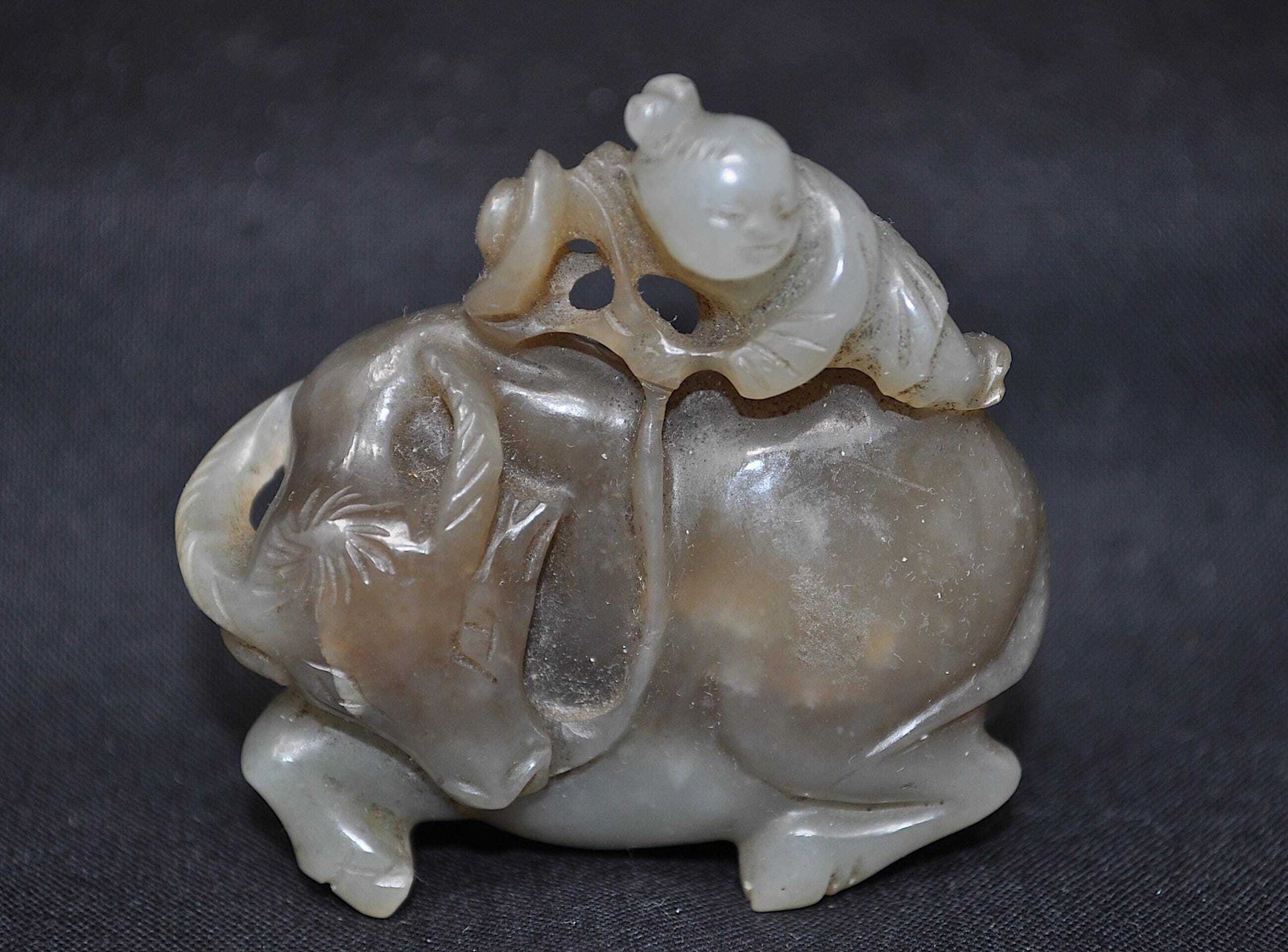 Jade Carving Buffalo And Boy, Chinese Jade