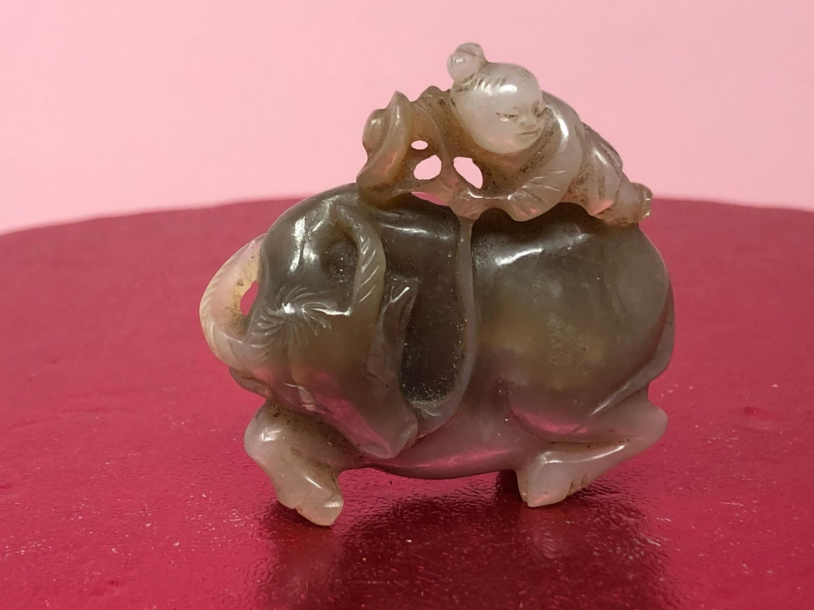 photo furniture Jade Carving Buffalo And Boy, Chinese Jade