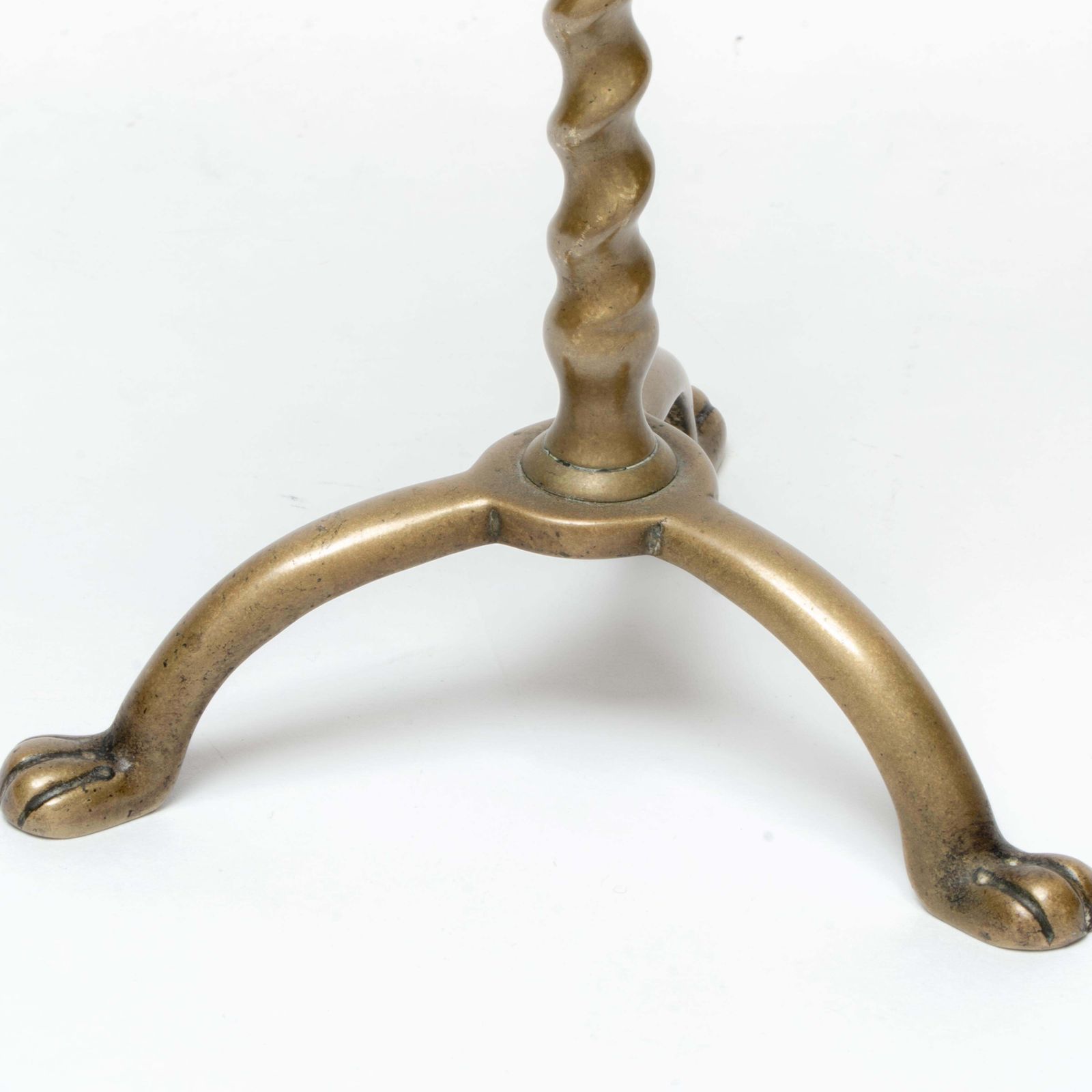 680.0 A Pair Of Arts And Crafts Brass Twin Branch Candelabras With Adjustable Height photo