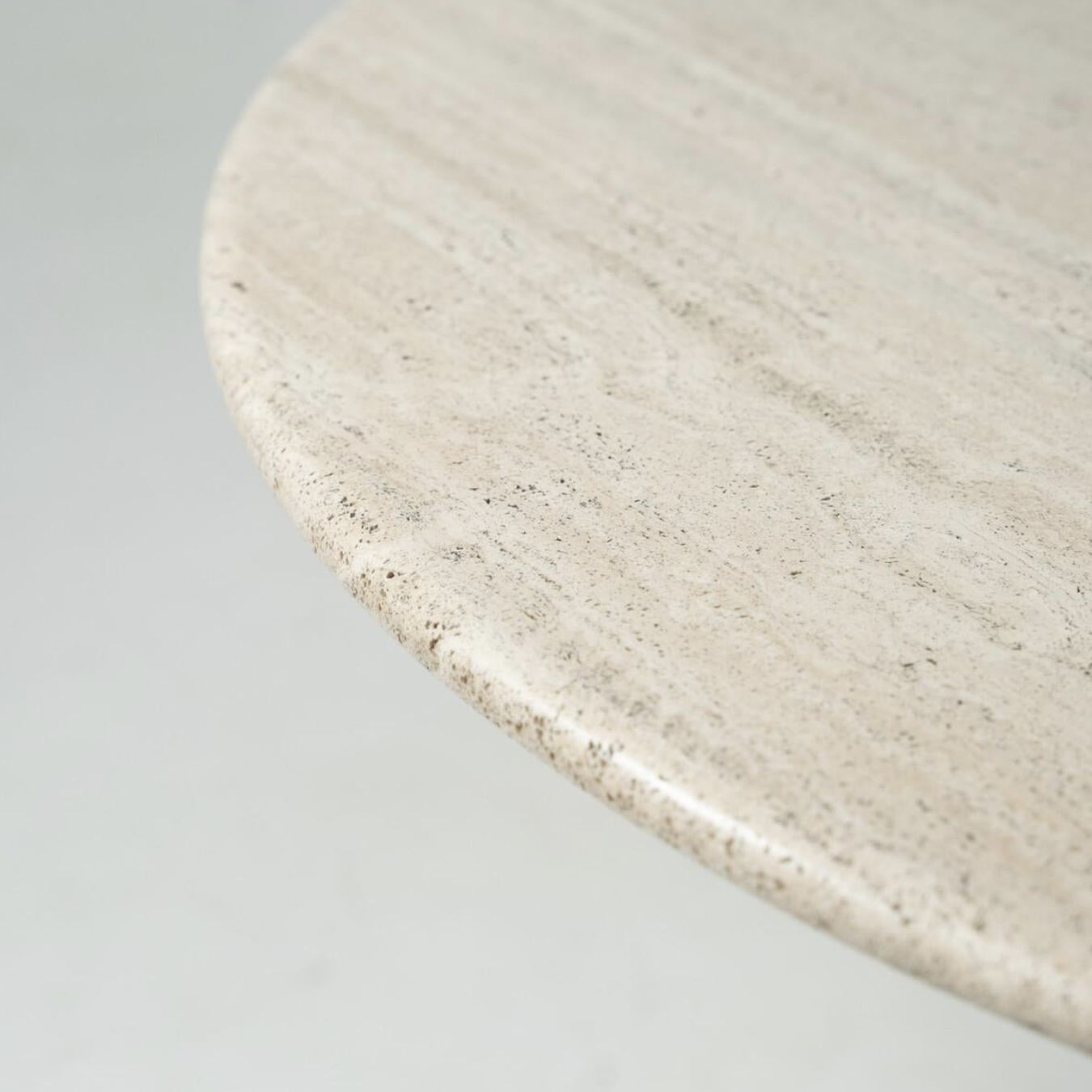 Mid Century Travertine Dining Table In Style Of Angelo Mangiarotti, Italy, 1970s photo vinterior